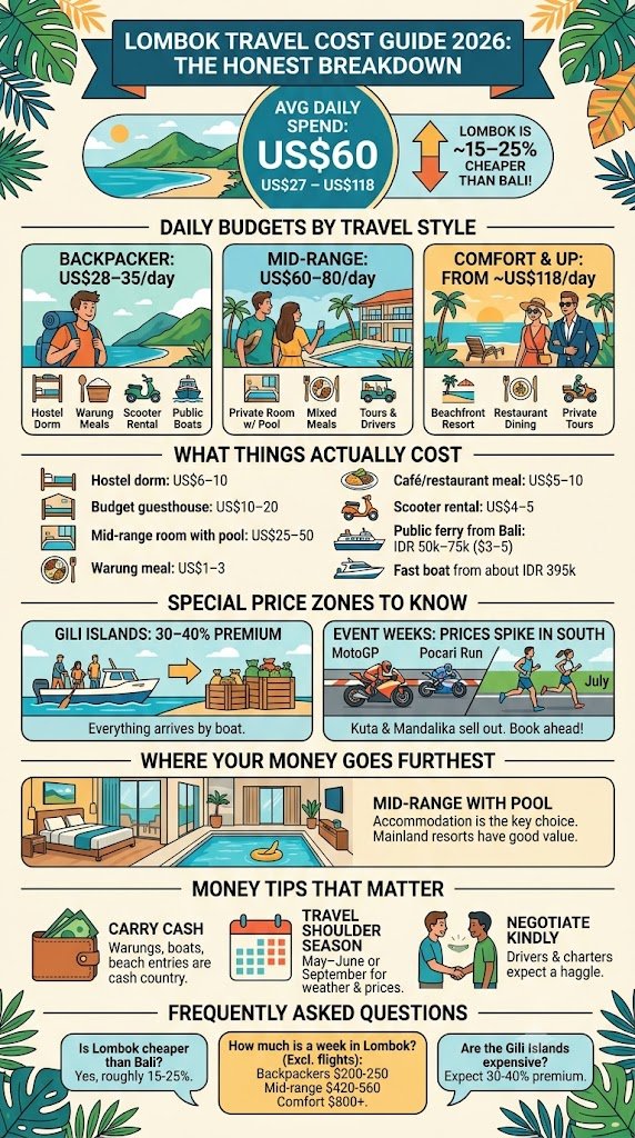 lombok trip cost daily budget